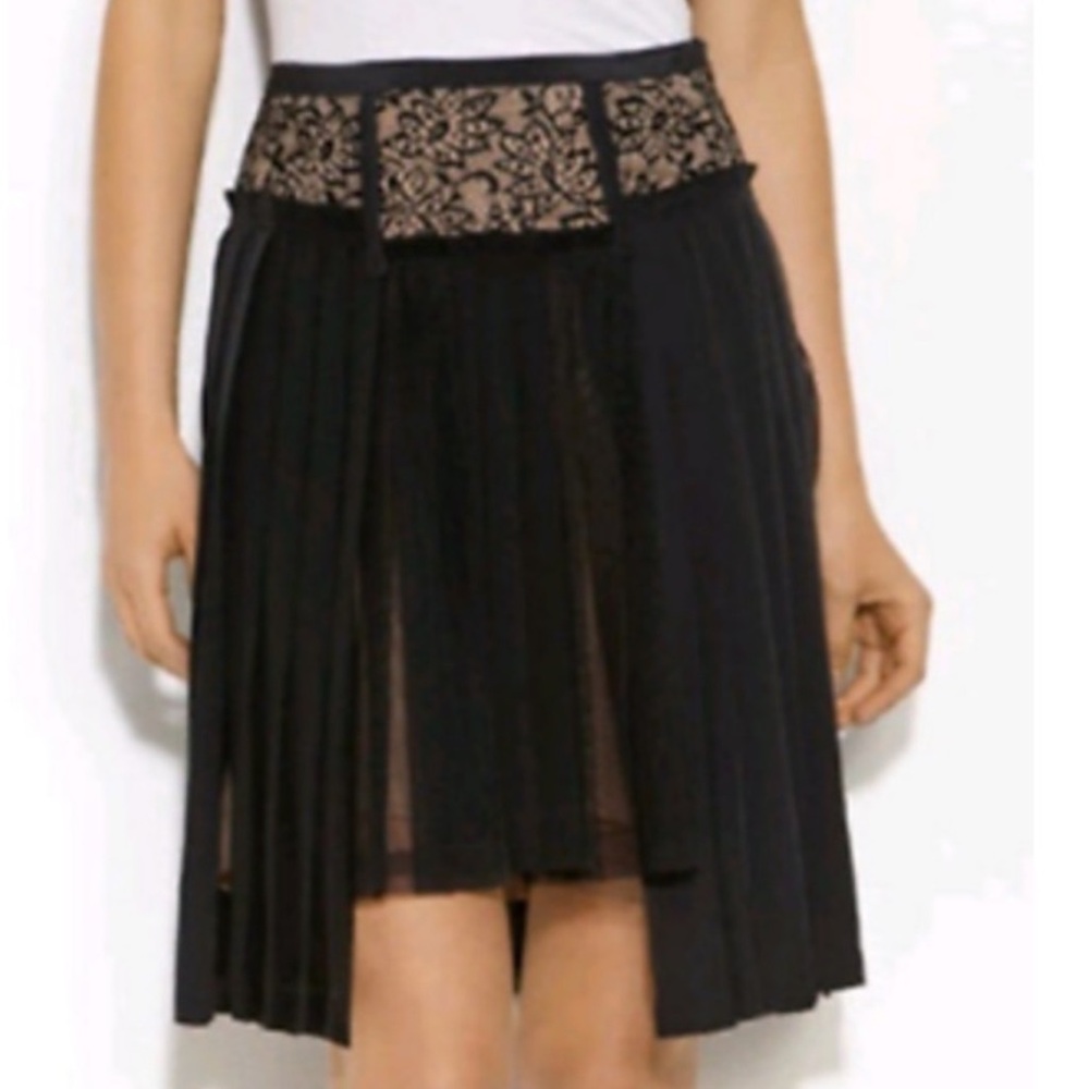 BCBGMAXAZRIA Rakel Lace Pleated Skirt - Picture 2 of 8
